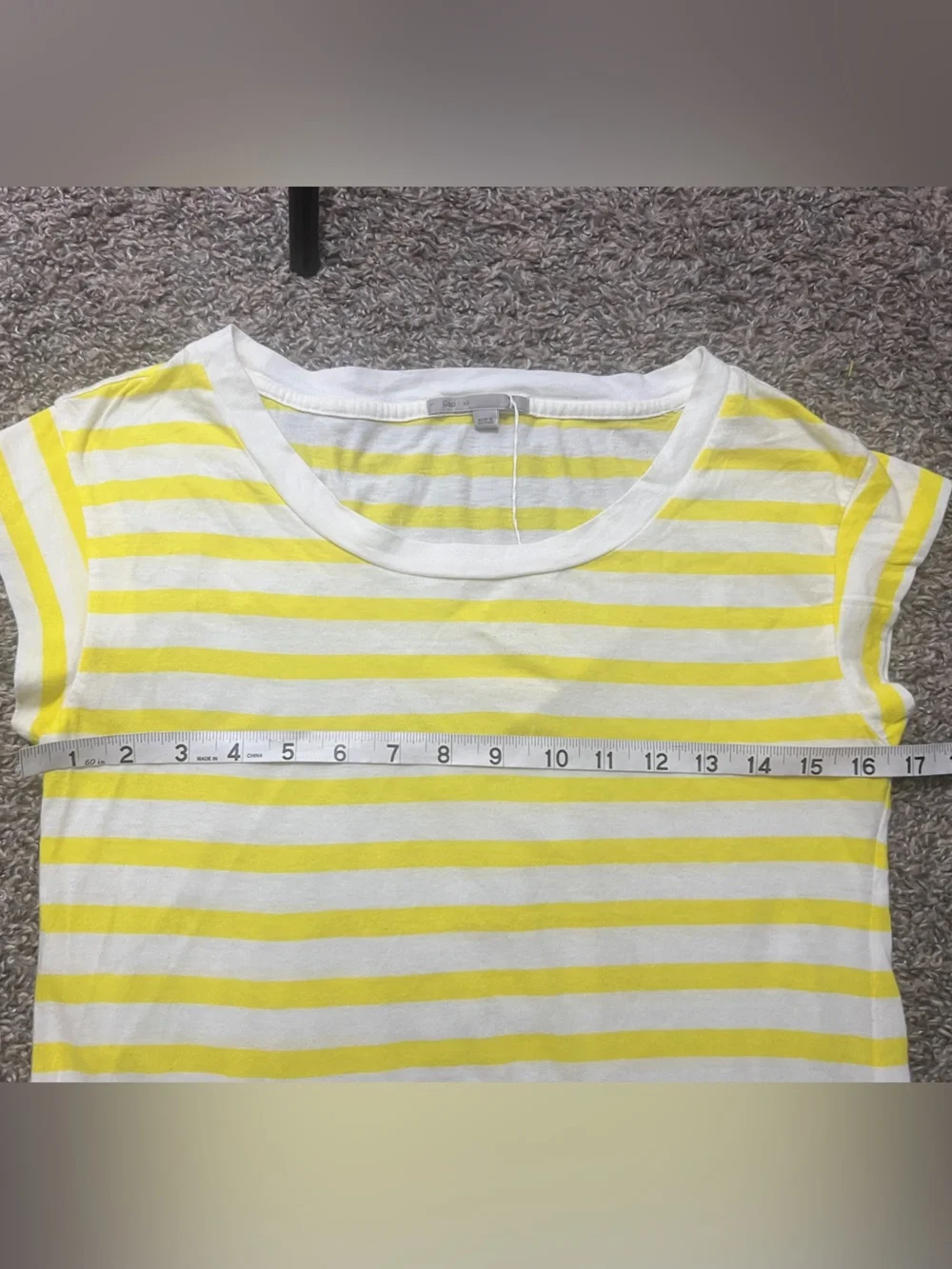 GAP Casual Yellow & White Striped Short-Sleeve Tee‎